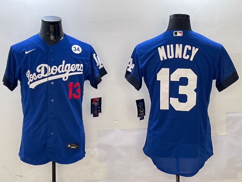 Men Los Angeles Dodgers #13 Muncy Blue City Edition Elite Nike 2025 MLB Jersey style 4->los angeles dodgers->MLB Jersey